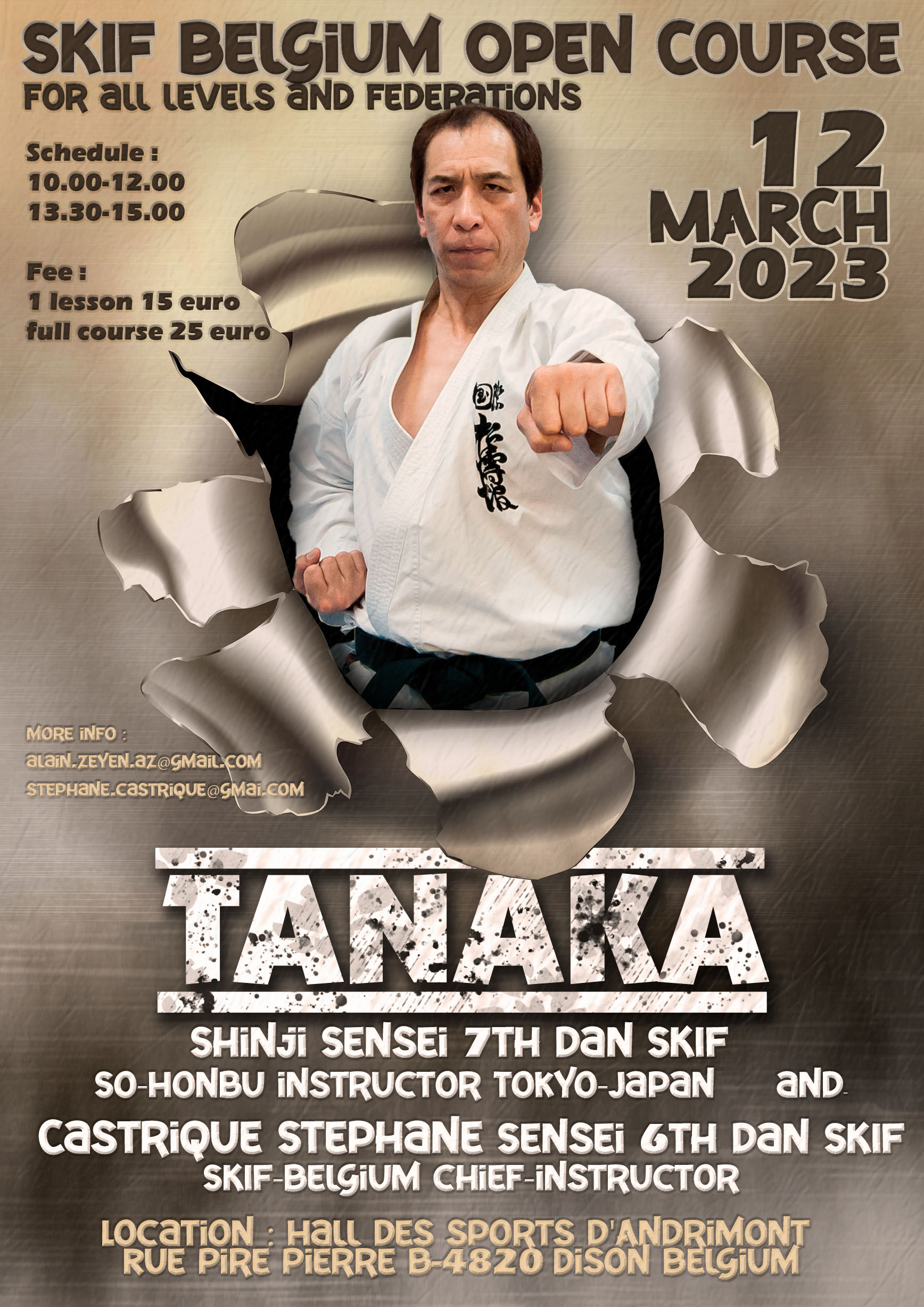 SKIF Belgium - Sensei Shinji Tanaka and Sensei Stephane Castrique