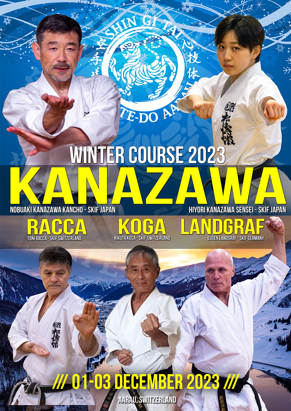 SKIF Switzerland - Kancho Nobuaki Kanazawa & Sensei Hiyori Kanazawa & Shihan Rikuta Koga & Kyoshi Eugen Landgraf & Kyoshi Toni Racca